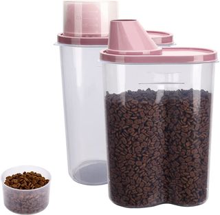 GreenJoy + 2 Pack 2lb Pet Food Storage Container With Measuring Cup