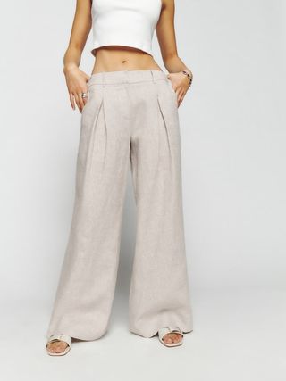 Reformation + Asher Linen Low Rise Pant