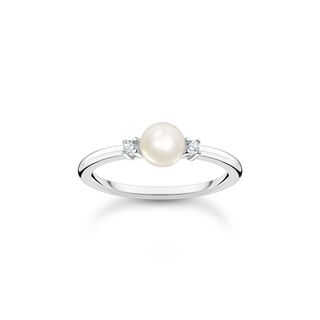 Thomas Sabo + Ring Pearl With White Stones Silver