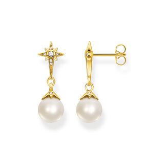 Thomas Sabo + Earrings Pearl Star Gold