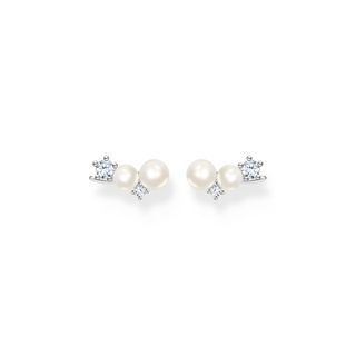 Thomas Sabo + Ear Climber Pearls With White Stones Silver
