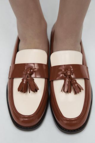 Zara + Contrast Tassel Loafers