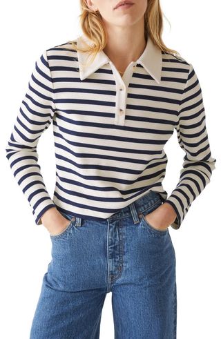 & Other Stories + Stripe Stretch Cotton Polo