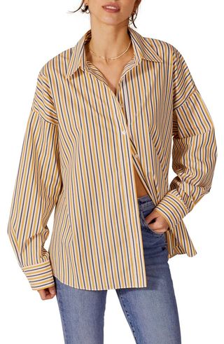 Favorite Daughter + Ex-Boyfriend Stripe Oversized Button-Up Shirt