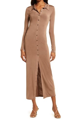 River Island + Slinky Maxi Shirtdress