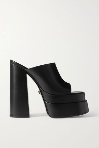 Versace + Leather Platform Mules