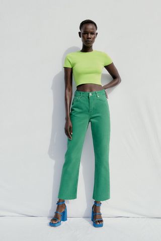 Zara + Z1975 Straight Cropped Jeans