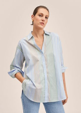 Mango + Striped Cotton Shirt