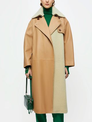 Jigsaw + Leather Shearling Mix Trench