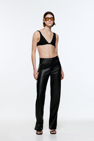 Zara + Full Length Faux the '90s Leather Pants