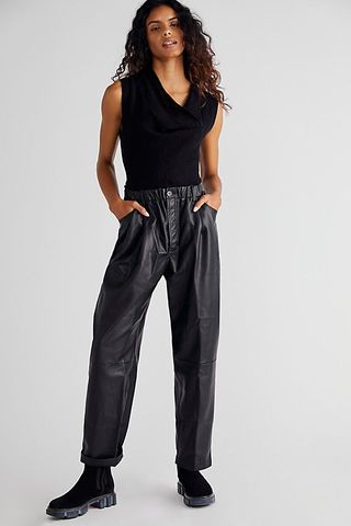 Free People + Camille Solid Vegan Leather Pants