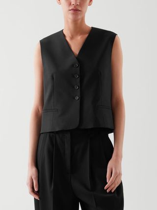 Cos + Cropped Single-Breasted Waistcoat