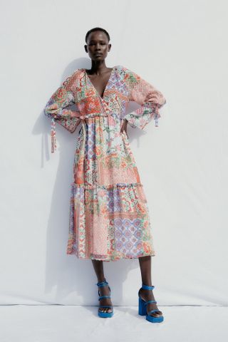 Zara + Printed Swiss Dot Dress