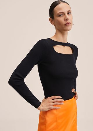 Mango + Cut-Out Knitted Sweater