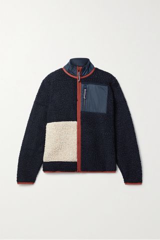 Tory Sport + Oversized Shell-Trimmed Color-Block Fleece Jacket