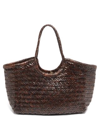 Dragon Diffusion + Nantucket Woven-Leather Basket Bag