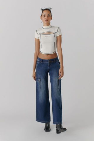 Miss Sixty + Low-Rise Wide Leg Jean