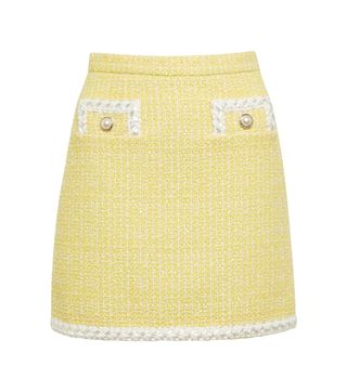 Alessandra Rich + Wool-Blend Tweed Miniskirt