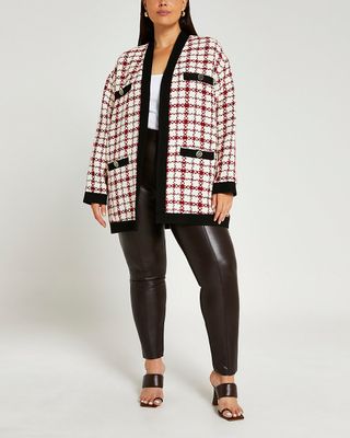 River Island + Red Boucle Jacket