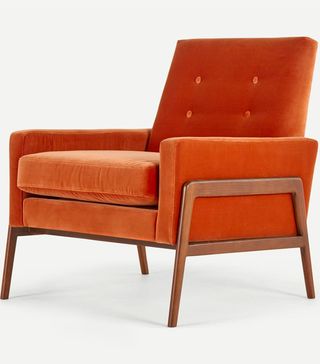 Made.com + Cecil Burnt Orange Cotton Velvet Accent Armchair