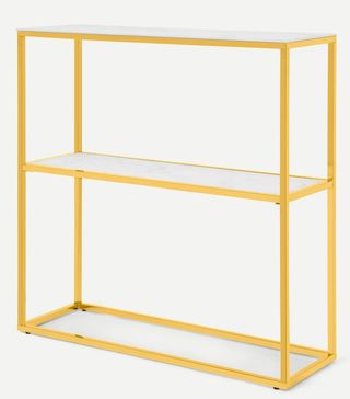 Made.com + Alisma Frosted Marble Effect Glass Brass Console Table