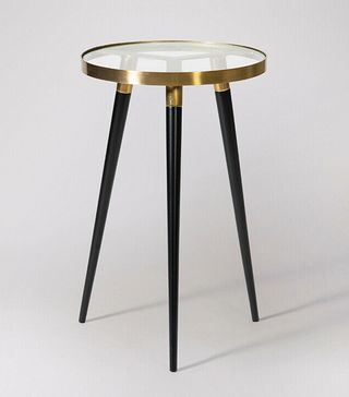 Swoon + Eros Glass & Brass Deco Side Table