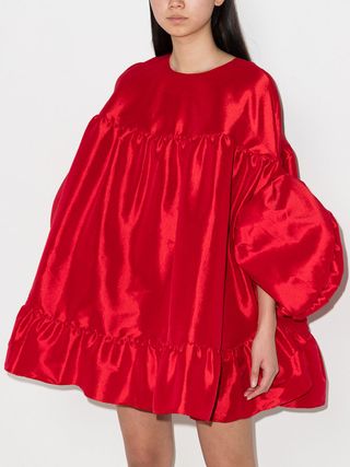 Kika Vargas + Leana Puff-Sleeve Mini Dress