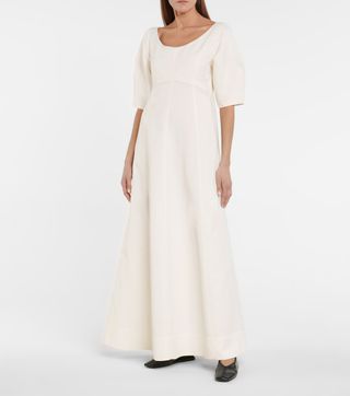 Toteme + Linen and Cotton-Blend Midi Dress