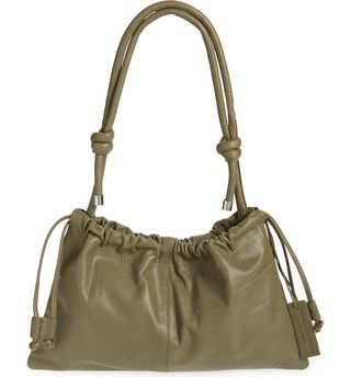 Topshop + Ruched Leather Shoulder Bag