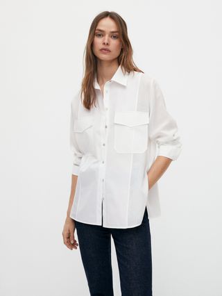 Massimo Dutti + Ramie Cotton Shirt With Pockets
