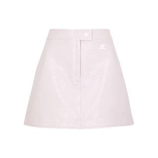 Courrèges + Light Pink Vinyl Mini Skirt