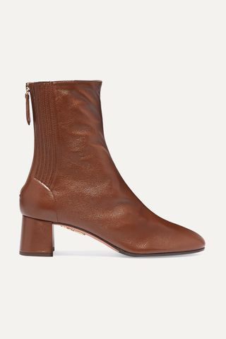 Aquazzura + Saint Honoré 50 Leather Ankle Boots