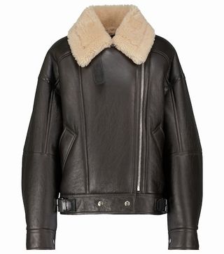 Acne Studios + Shearling and Leather Biker Jacket