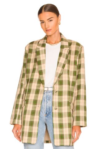 Bardot + Sandie Blazer Dress in Green Check