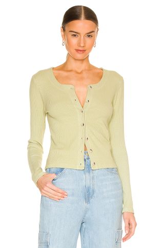 Sundry + Fitted Cardigan in Olive