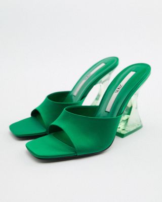 Zara + Heeled Methacrylate Sandals