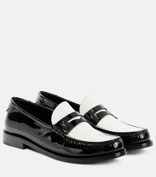 Saint Laurent + Le Loafer Patent Leather Loafers