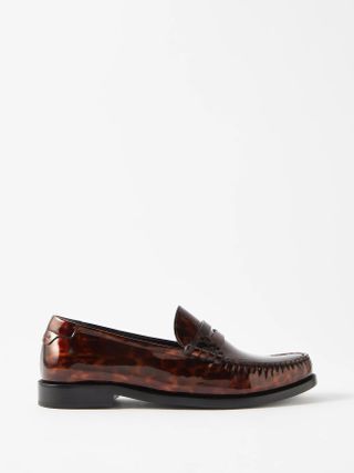 Saint Laurent + Le Loafer Tortoiseshell-Effect Leather Loafers