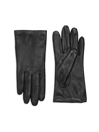 Saks Off Fifth + Leather Cashmere Lined Tech Gloves