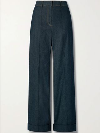 Adam Lippes + High-rise wide-leg jeans