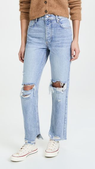 Free People + Tapered Baggy Boyfriend Jeans