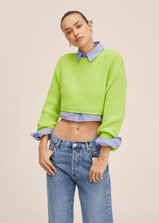 Mango + Knitted Cropped Sweater