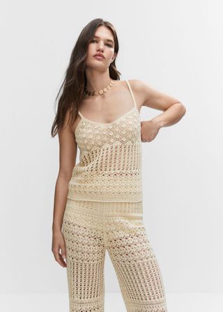 Mango + Openwork Knit Top