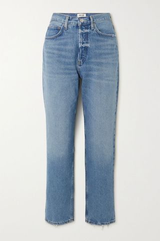 Agolde + '90s Cropped Organic Mid-Rise Straight-Leg Jeans