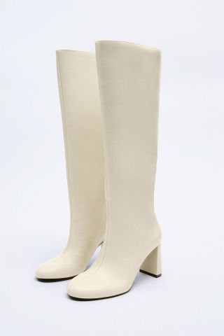 Zara + Knee High Heeled Boots
