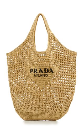Prada + Raffia Shopping Bag