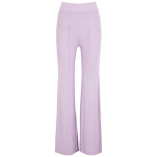 Remain by Birger Christensen + Solaima Lilac Ribbed-Knit Trousers