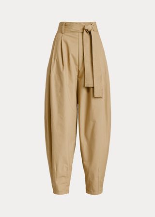 Ralph Lauren + Oversize Belted Cotton Trouser