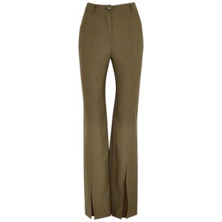 Palmer//Harding + Olive Woven Flared Trousers