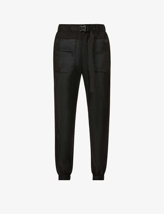 Sacai + Belted Tapered Mid-Rise Shell Trousers